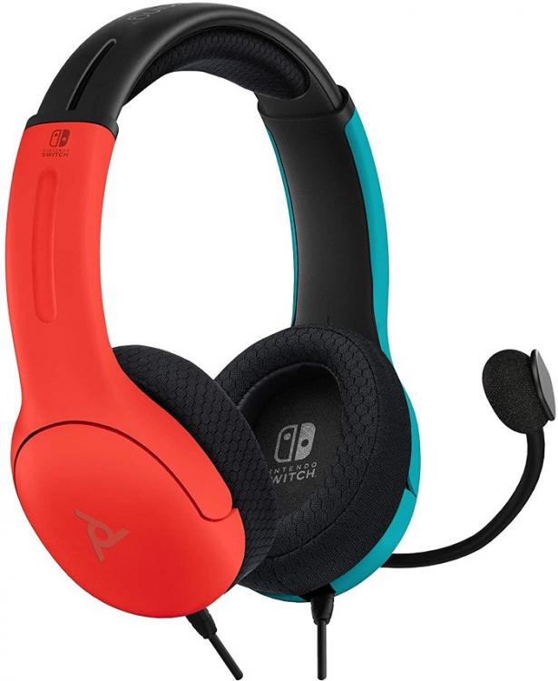 CUFFIE PDP NINTENDO SWITCH UFFICIALI CONTROLLER LVL40 WIRED HEADSET BLUE/RED