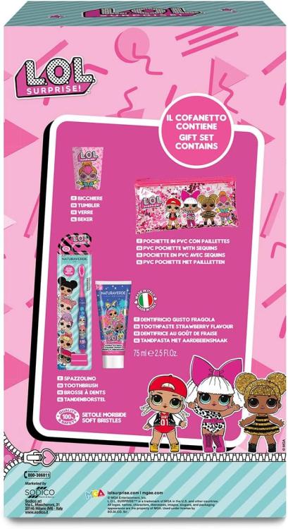 Naturaverde Kids Lol Surprise Kit Dentifricio Spazzolino Bicchiere E Pochette