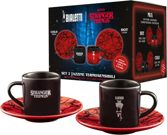 Bialetti Set 2 Tazzine Cambia Colore Stranger Things in Ceramica Serie Netflix
