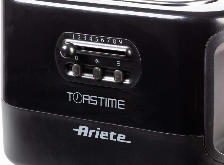 ARIETE TOSTAPANE ELETTRONICO FUNZIONE RISCALDA SCONGELA 700W NERO 0159 TOASTIME