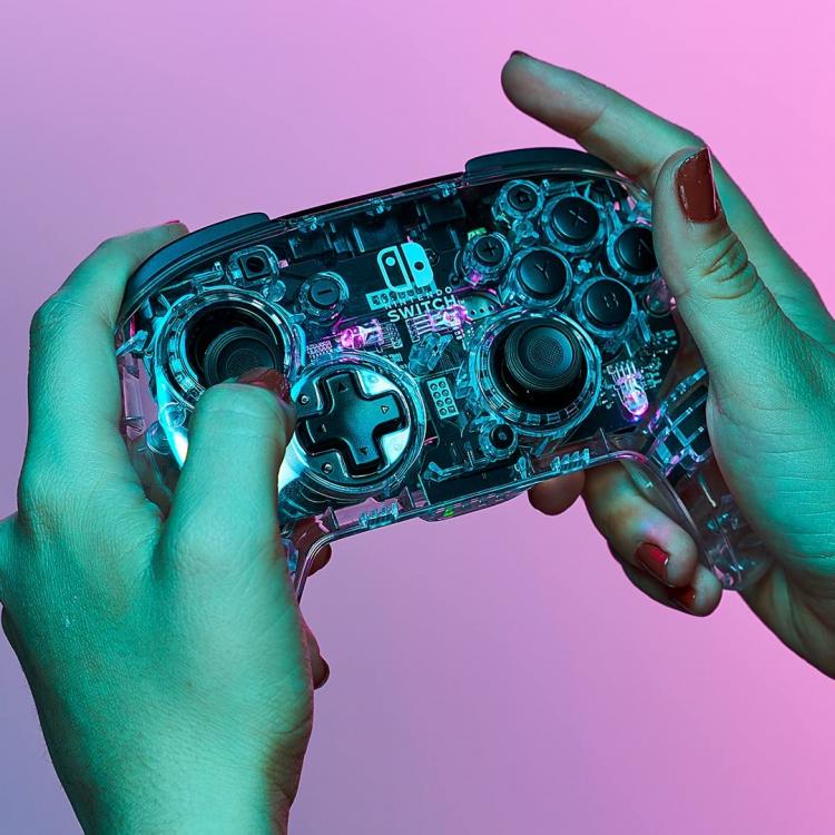 Pdp Controller Wireless Nintendo Switch Afterglow Deluxe Prismatic Pad Led Nuovo