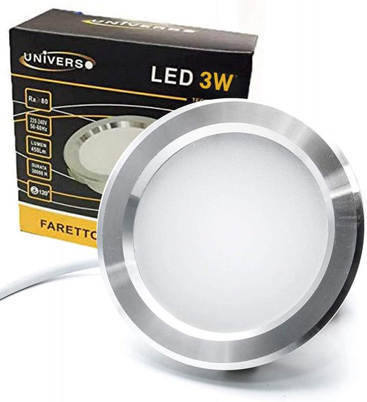 Faretto Led Rotondo Slim 3W 240Lm Da Incasso Opaco Luce Bianco Naturale Un-P60An