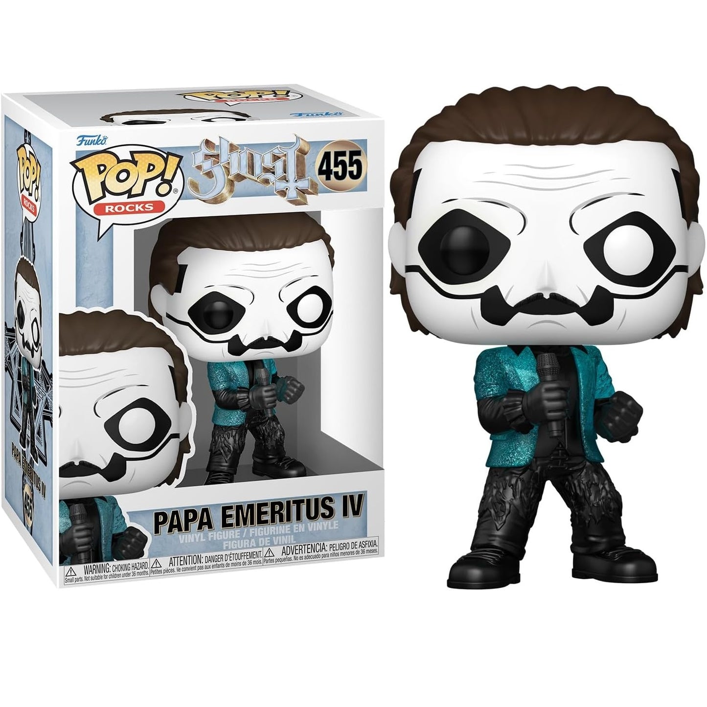 Funko Pop ! Rocks - Ghost (455) Papa Emeritus IV Glitter Vinyl Figure 9Cm