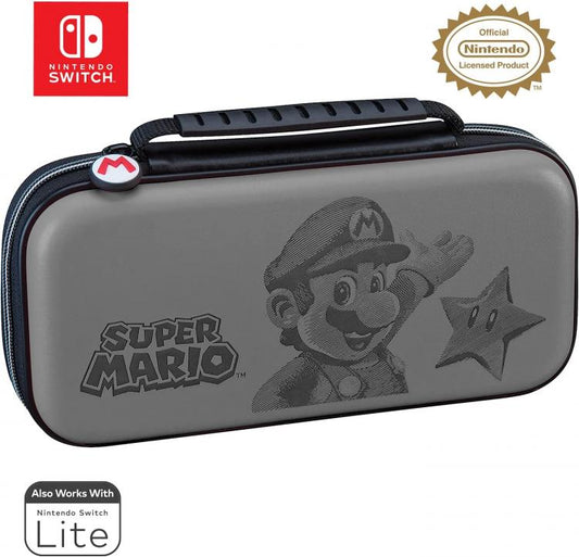 Nintendo Switch Bigben Custodia Da Trasporto Rigida Super Mario Limited Grigia