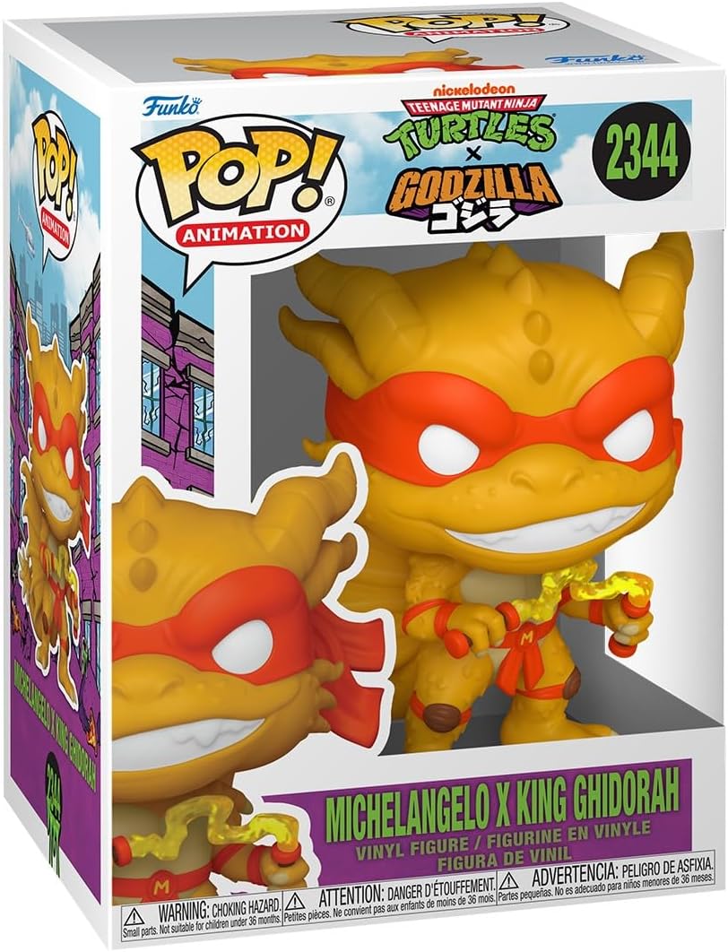Funko Pop! Animation: Turtles X Godzilla - (2341) Michelangelo X King Ghidorah Figure TMNT 9cm