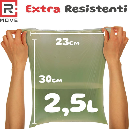 R MOVE Sacchetti Cane Cacca 90 pz (6 Rotoli) - Sacchettini Igienici Per Cani - Buste 30x23 Resistenti Dog