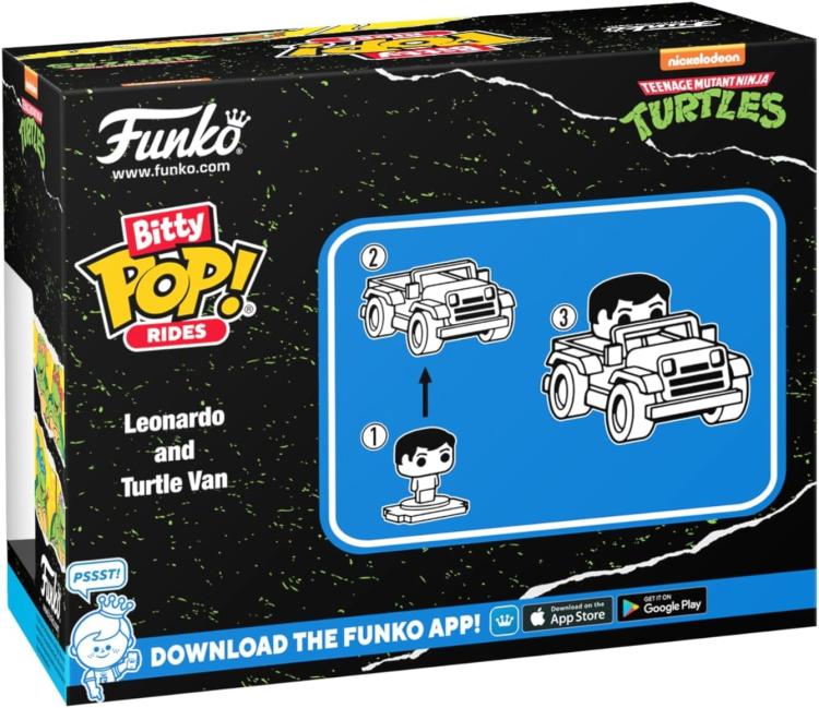 Funko Bitty Pop ! Rides Tmnt Tartarughe Ninja - Ride Leonardo 2.5cm