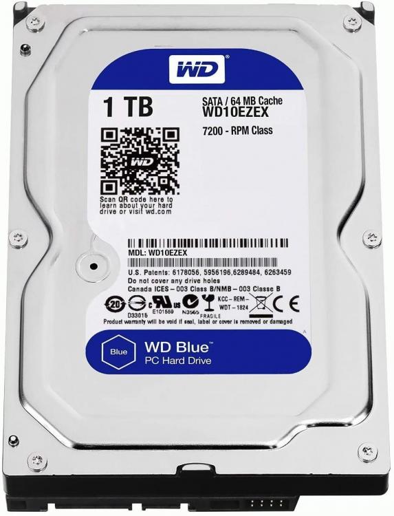 Western Digital Blue Wd10Ezex Hdd Interno 1 Tb 3.5" Hard Disk Desktop Computer