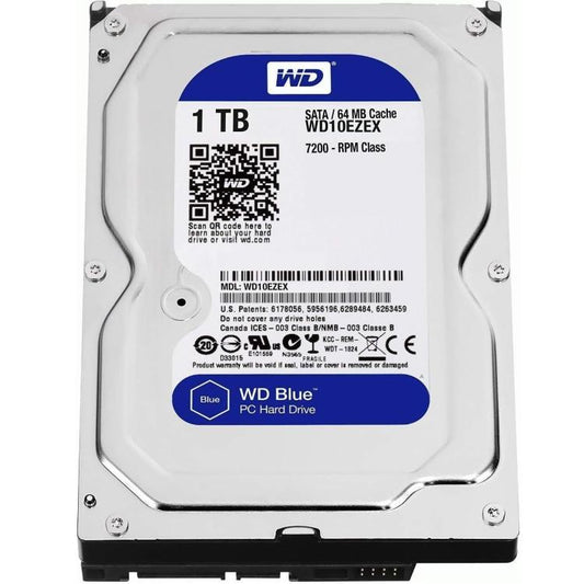 Western Digital Hard Disk Interno 1Tb 3.5" Wd10Ezex Sata Blue 7200R Computer Pc