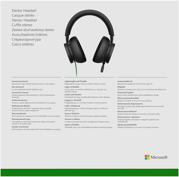 Microsoft Cuffie Stereo Per Xbox One Series X/S Pc Win10 Cuffia Gaming Microfono