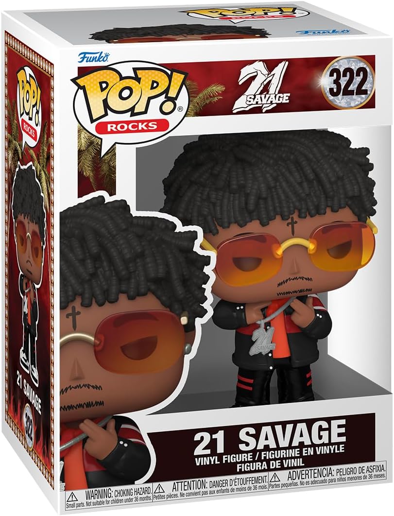 Funko Pop ! Rocks - 21 Savage (322) 21 Savage Vinyl Figure 9Cm