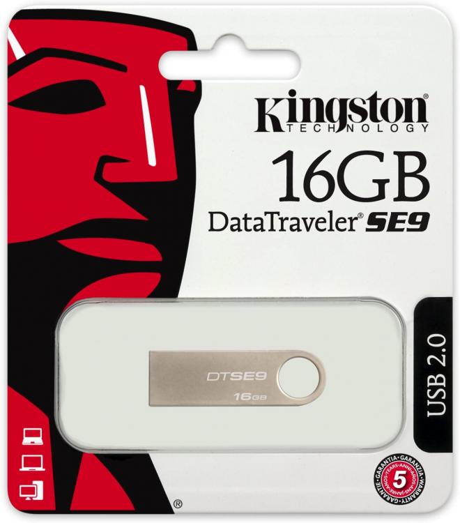 Kingston Pendrive Technology Datatravel Se9 16Gb Unita' Flash Usb 2.0 Argento