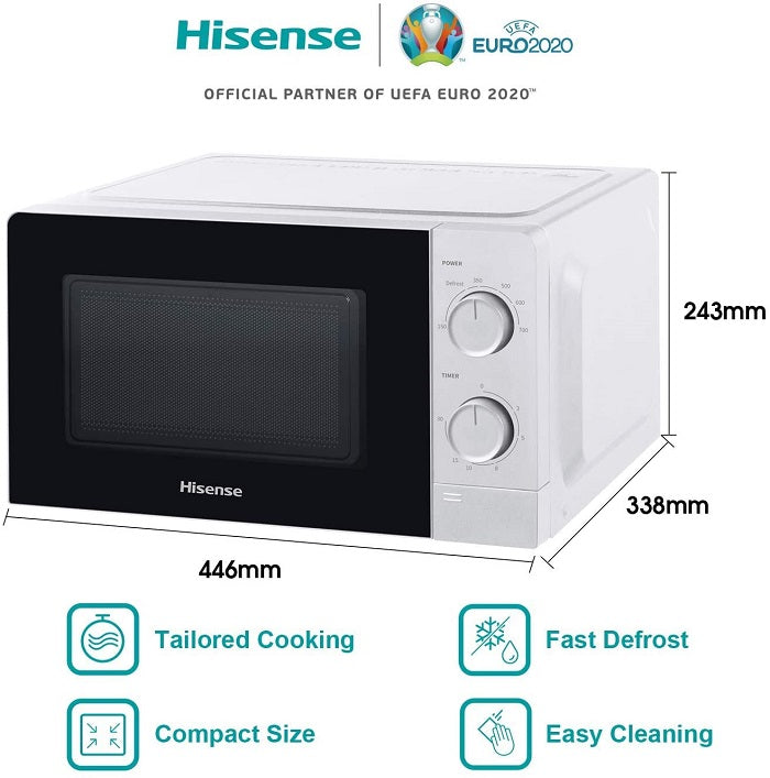 Forno Microonde Hisense Controllo Meccanico 20 L Potenza 700 W Bianco H20Mows1