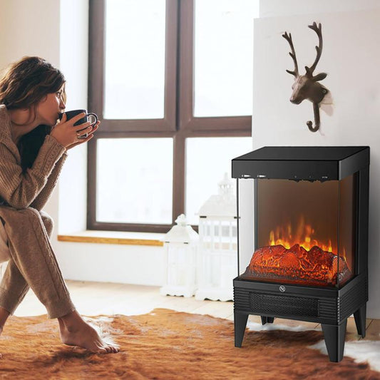 Zephir Caminetto Elettrico Camino Stufa Effetto Fiamma 1000/2000W Timer 12H