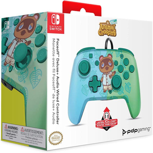 Pdp Nintendo Switch Controller Faceoff Deluxe + Audio Cablato | Animal Crossing