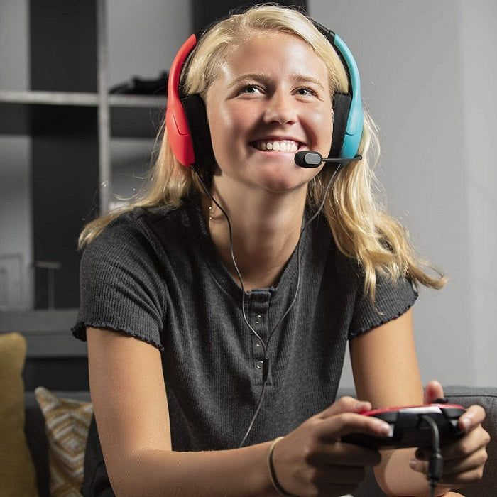 CUFFIE PDP NINTENDO SWITCH UFFICIALI CONTROLLER LVL40 WIRED HEADSET BLUE/RED