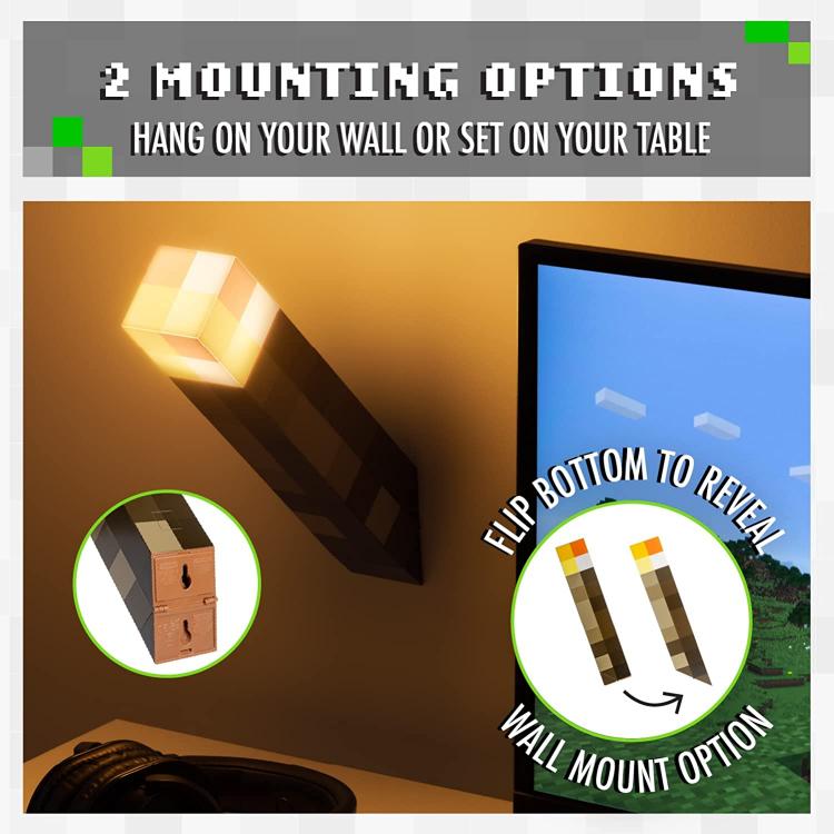 Paladone Minecraft Luce Torcia Lampada Led Atmosfera Illuminazione Parete/Tavolo