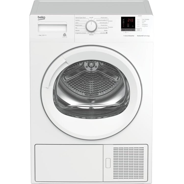 BEKO ASCIUGATRICE 8KG YOUNG SMART A+++ INVERTER POMPA CALORE DISPLAY DRX837WI