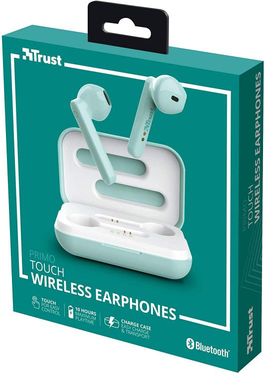 Trust Primo Touch Wireless Auricolari Bluetooth Senza Fili In-Ear Verde Wifi