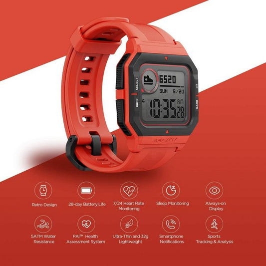 Smartwatch Amazfit Neo Fitness Sportivo Display Digitale Impermeabile Red