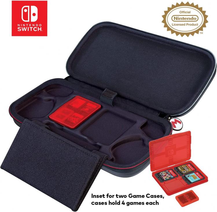 Nintendo Switch Bigben Custodia Da Trasporto Rigida Super Mario Limited Grigia