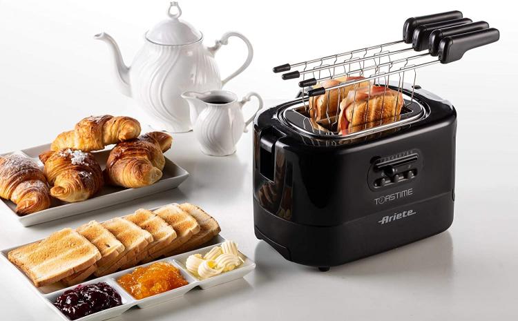 ARIETE TOSTAPANE ELETTRONICO FUNZIONE RISCALDA SCONGELA 700W NERO 0159 TOASTIME