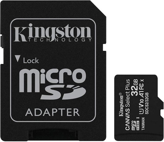 Kingston Micro Sd 32Gb + Adattatore Canvas Plus Sdcs2 32Gb Classe 10 100Mb/S