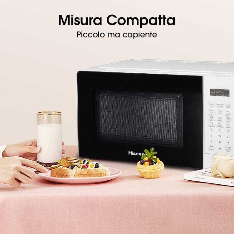 Hisense Forno Microonde + Grill Digital 20Lt 1100+700W Bianco H20Mows3G Led
