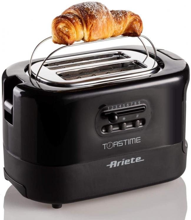 ARIETE TOSTAPANE ELETTRONICO FUNZIONE RISCALDA SCONGELA 700W NERO 0159 TOASTIME