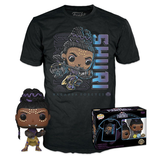 Funko Pop! & Tee: Marvel - Black Panther Shuri - Large (L) - T-Shirt Maglietta - Figura in Vinile da Collezione
