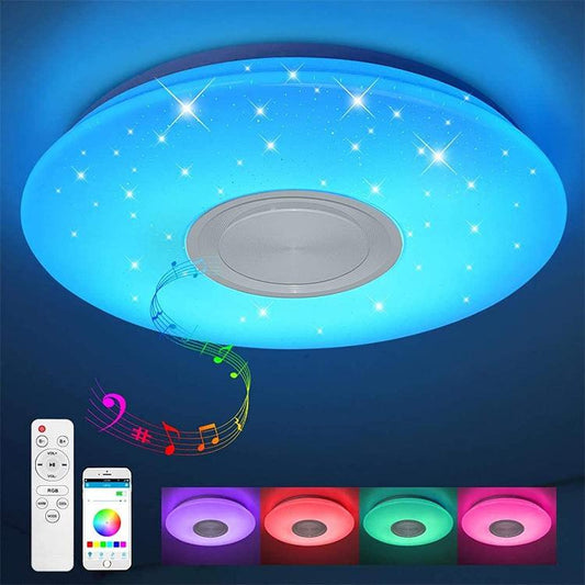 Plafoniera Led 62W Rgb-Bianco Dimmerabile Cassa Bluetooh Cielo Stellato| C09-Rgb