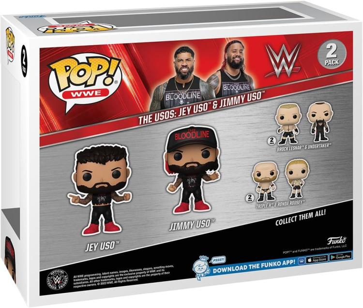 Funko Pop ! Wwe The Uso - (2 Pack) Jey Uso & Jimmy Uso Wrestling Figure 9Cm