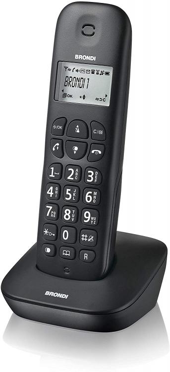 BRONDI TELEFONO CORDLESS GALA SENZA FILO PORTATILE UFFICIO CASA HOTEL NERO NUOVO