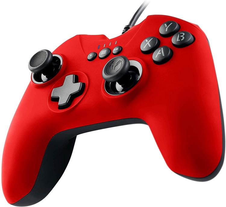 Nacon Pc Controller Gaming Gc-100 Rosso Windows Pad 6 Pulsanti Computer