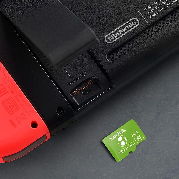 Nintendo Switch Sandisk Microsdxc 64Gb Memoria Micro Sd Scheda Ufficiale Yoshi