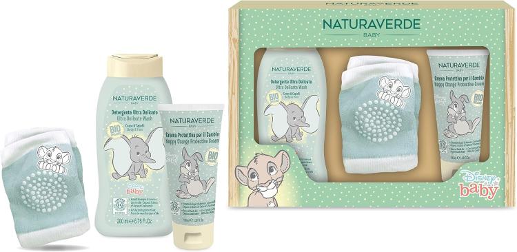 Naturaverde Disney Baby Cofanetto Con Detergente 200Ml Crema 100Ml E Ginocchiera