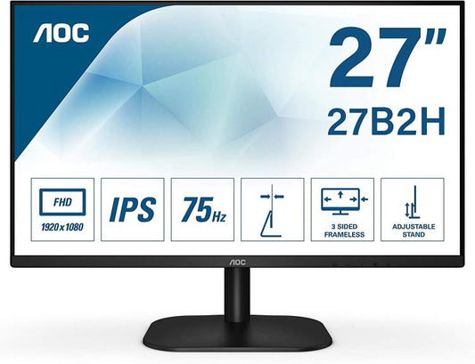 Aoc Monitor 27" Led Fhd Basic-Line 27bh2 Hdmi Full Hd Nero 1920x1080