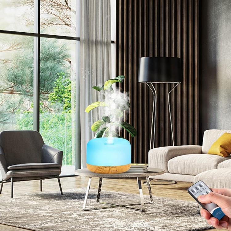 DIFFUSORE OLI AROMI UMIDIFICATORE AROMATERAPIA 600ML LAMPADA LED CON TELECOMANDO