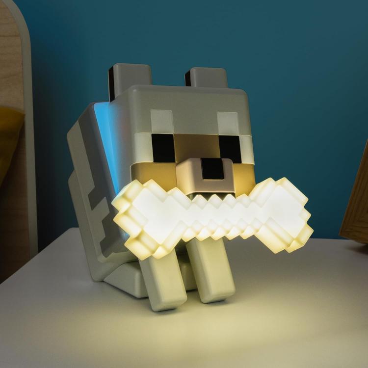 Paladone Minecraft Lampada Da Tavolo - (Wolf Light) - Led Luce Notte A Batterie