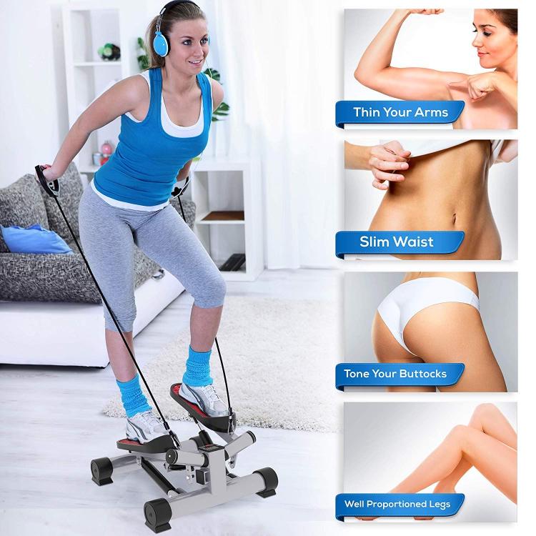 Stepper Fitness Step Up Con Bande Elastiche Di Resistenza Verticale Antiscivolo