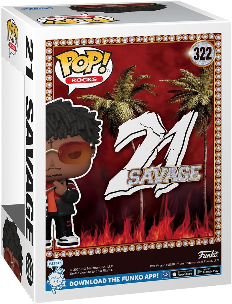 Funko Pop ! Rocks - 21 Savage (322) 21 Savage Vinyl Figure 9Cm