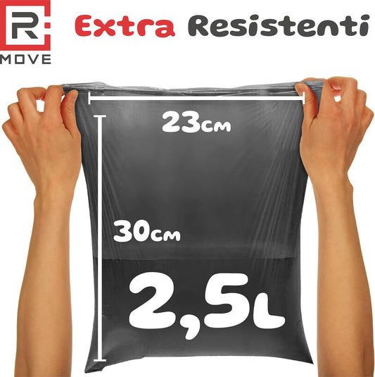 R MOVE Sacchetti Cane Cacca 810 pz (54 Rotoli) - Sacchettini Igienici Per Cani - Buste 30x23 Resistenti Dog