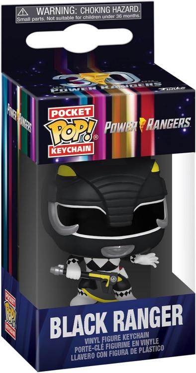 Funko Pop ! Keychain Tv Power Rangers 30Th (Black Ranger) Portachiavi Vinyl 4Cm