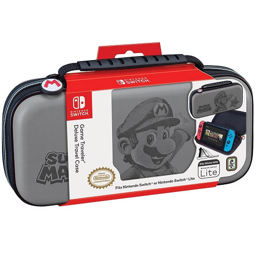 Nintendo Switch Bigben Custodia Da Trasporto Rigida Super Mario Limited Grigia