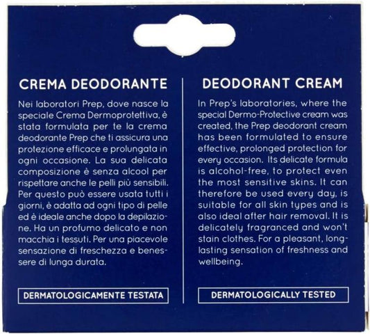 Prep - Crema Deodorante Antitraspirante Protezione 48H Per Pelli Sensibili 35Ml