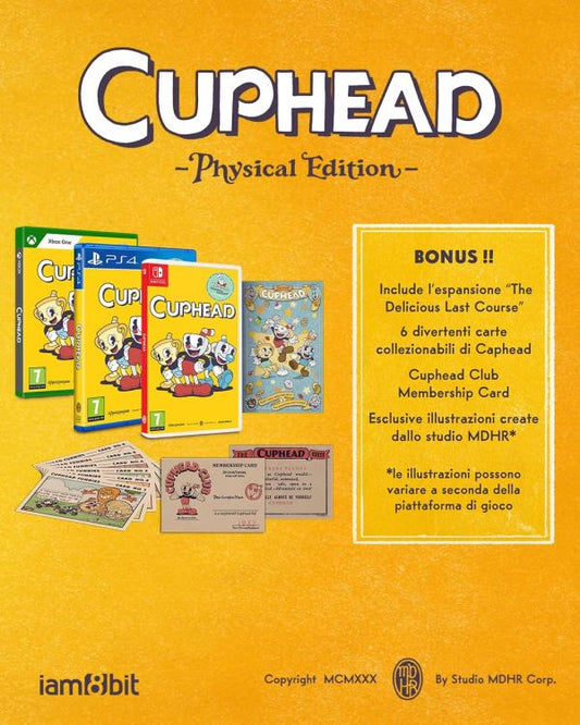 CUPHEAD PHYSICAL EDITION PS4 VIDEOGIOCO ITALIANO PLAY STATION 4 NUOVO SIGILLATO