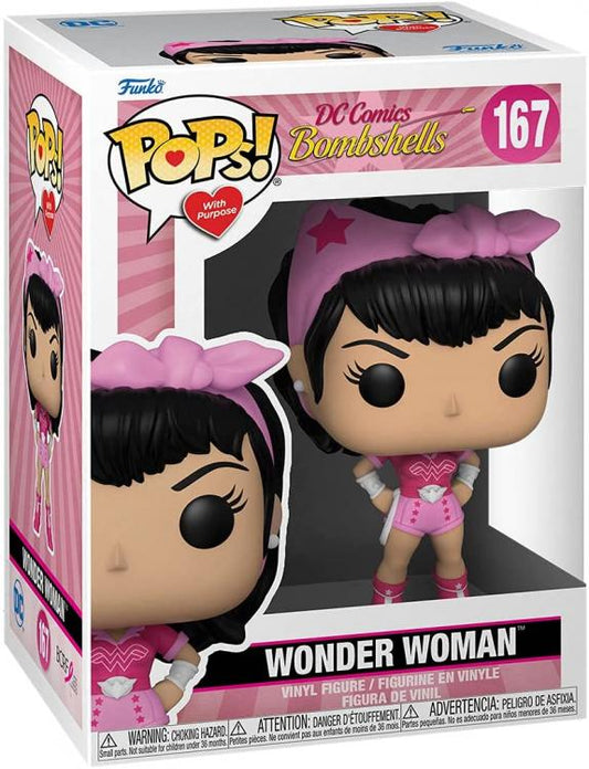 Funko Pop ! Dc Comics Bombshells - Wonder Woman (167) Pink Girl Figure Vinyl
