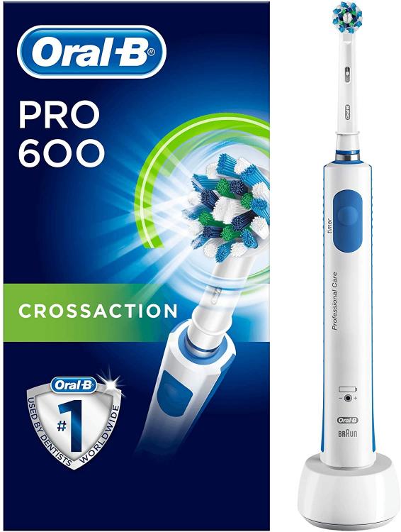 Oral-B 600 Pro Crossaction Bianco Spazzolino Elettrico Ricaricabile Denti