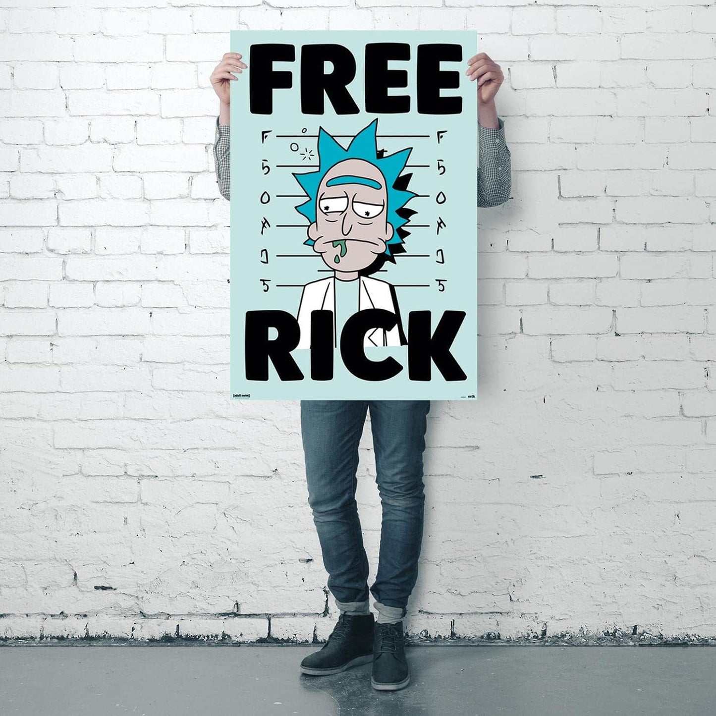 Maxi Poster Rick and Morty Free Kick A Parete 91x61 cm Incorniciabile