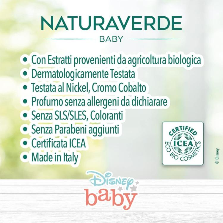 Naturaverde Disney Baby Cofanetto Con Detergente 200Ml Crema 100Ml E Ginocchiera